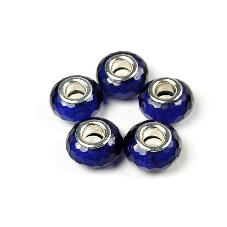 14mm Cut Sparkling Beads Surface Fine Sparkling Color Powder Large Hole Bead Bracelet Bead DIY Loose Bead Bead Accessories