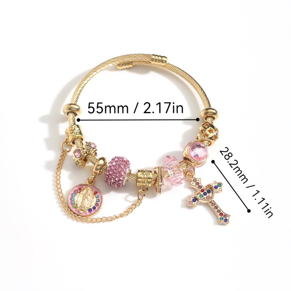 Religious Bracelets Devout Faith Christian Bible The Cross Jesus and Mary