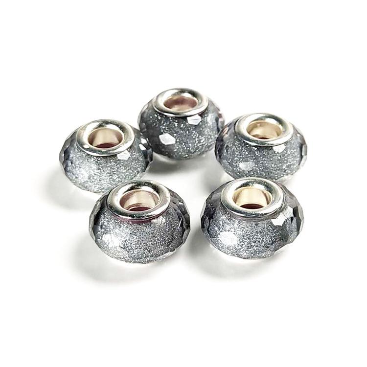 14mm Cut Sparkling Beads Surface Fine Sparkling Color Powder Large Hole Bead Bracelet Bead DIY Loose Bead Bead Accessories