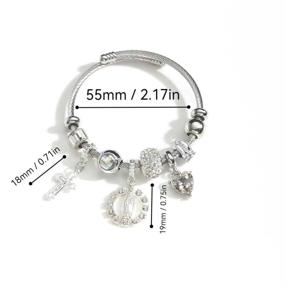 Religious Bracelets Devout Faith Christian Bible The Cross Jesus and Mary