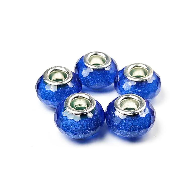 14mm Cut Sparkling Beads Surface Fine Sparkling Color Powder Large Hole Bead Bracelet Bead DIY Loose Bead Bead Accessories