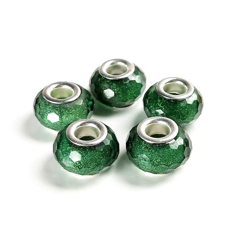 14mm Cut Sparkling Beads Surface Fine Sparkling Color Powder Large Hole Bead Bracelet Bead DIY Loose Bead Bead Accessories