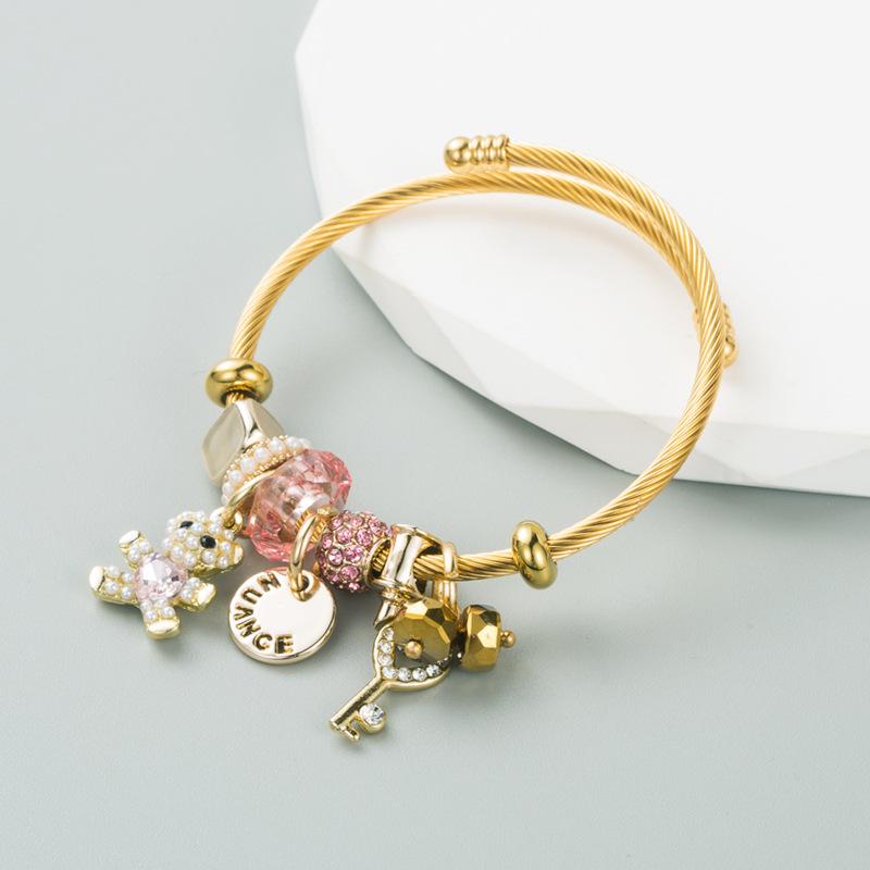 Sparkling Teddy Bear Charm Bracelets