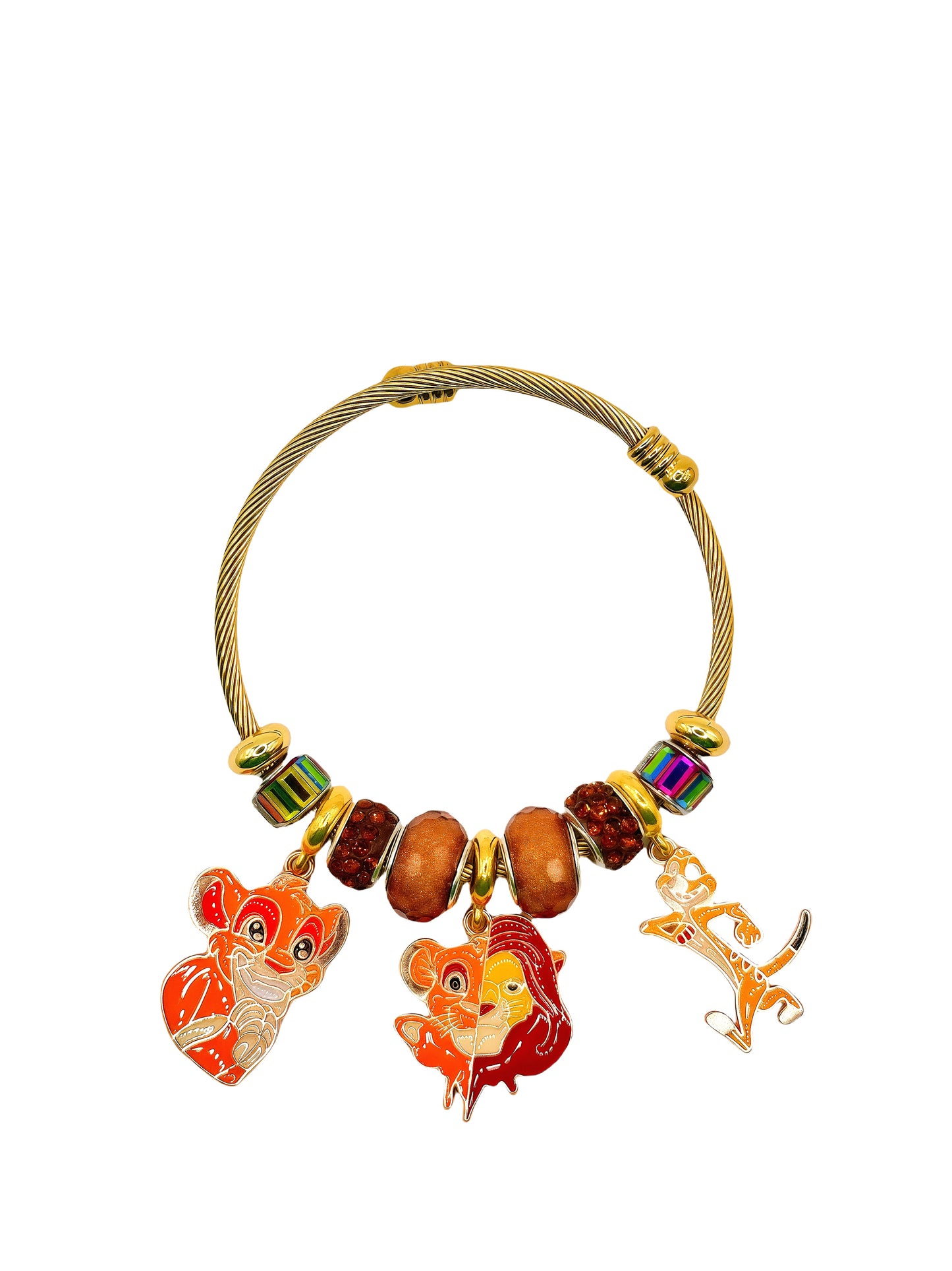 The Lion King - Inspired Charm Rose Gold-plated Bracelet: A Tribute to Pride Rock