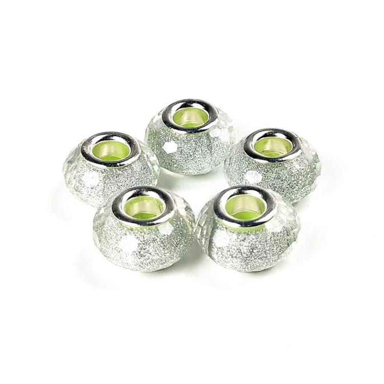 14mm Cut Sparkling Beads Surface Fine Sparkling Color Powder Large Hole Bead Bracelet Bead DIY Loose Bead Bead Accessories