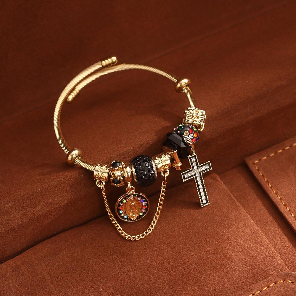 Religious Bracelets Devout Faith Christian Bible The Cross Jesus and Mary