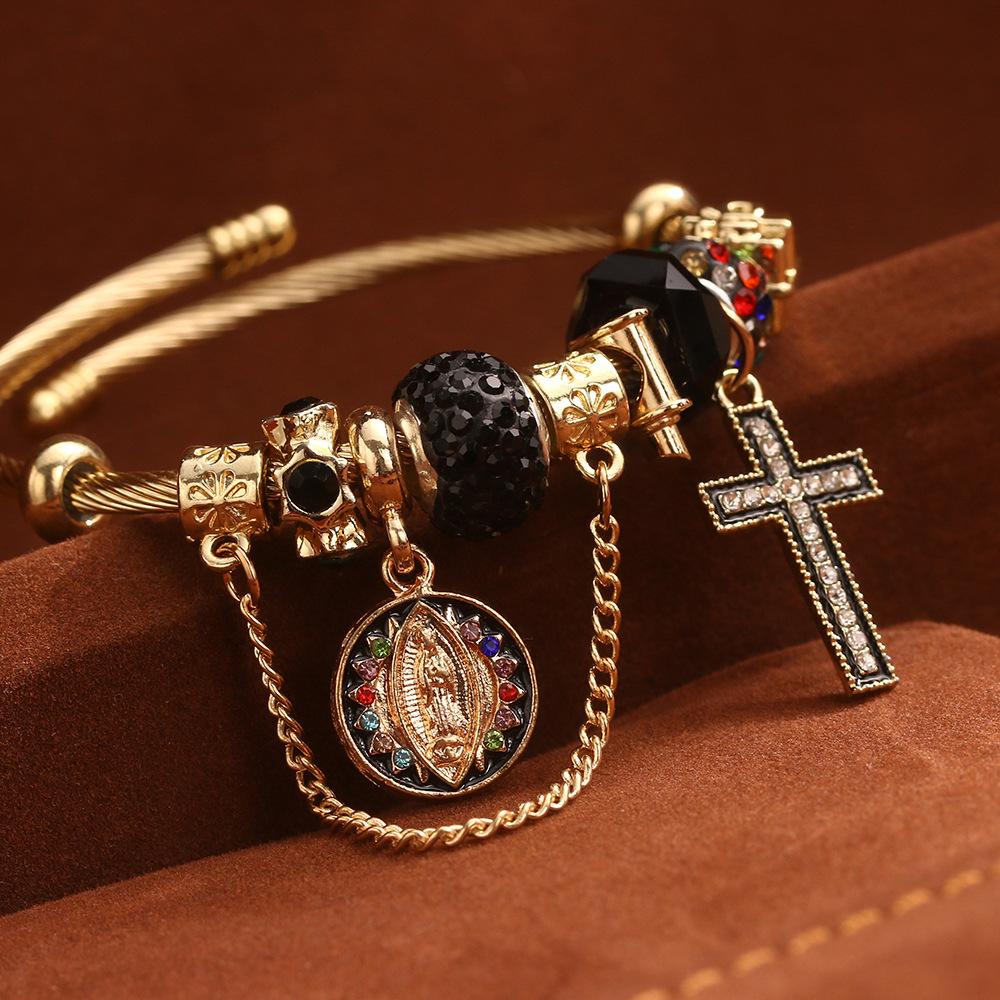 Religious Bracelets Devout Faith Christian Bible The Cross Jesus and Mary