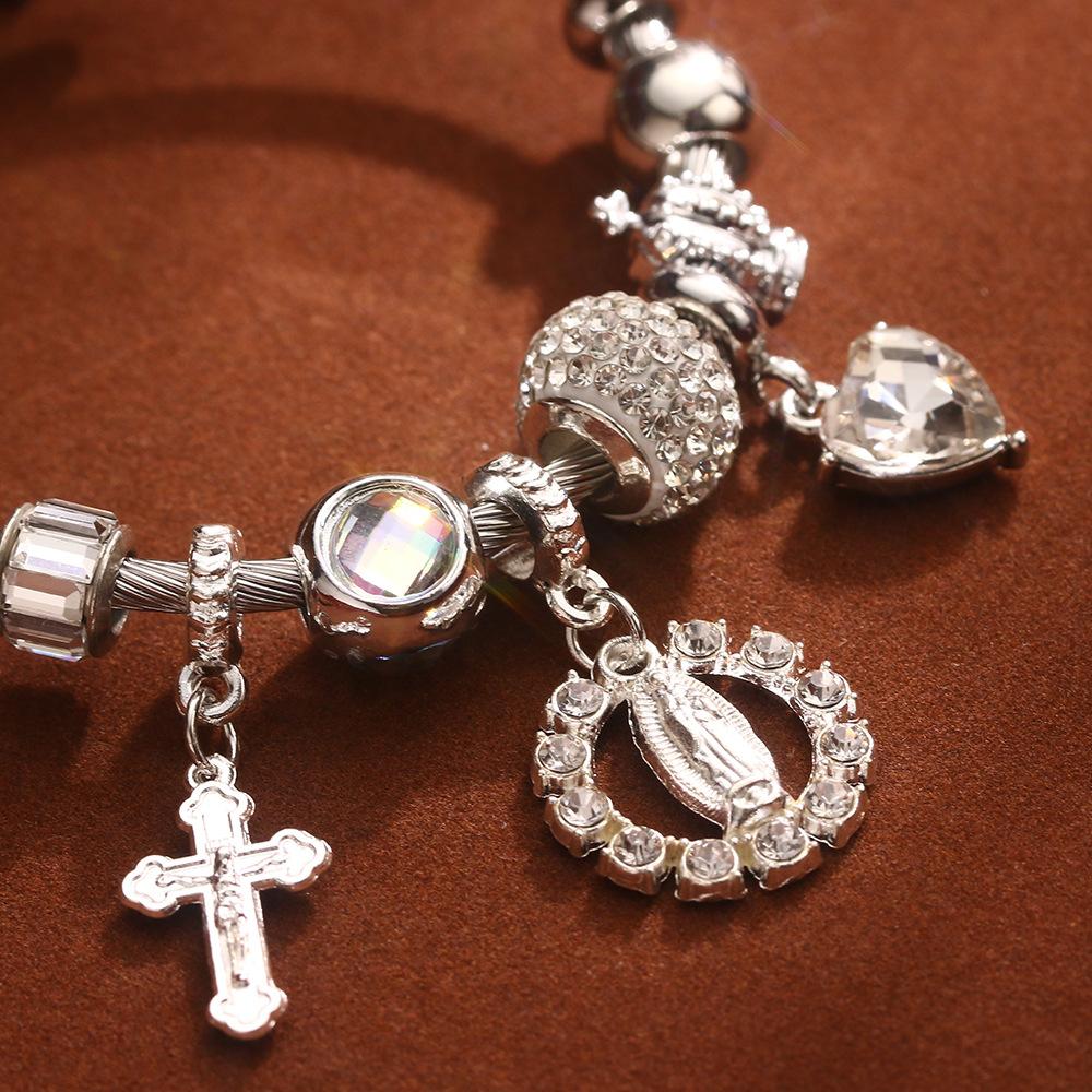 Religious Bracelets Devout Faith Christian Bible The Cross Jesus and Mary