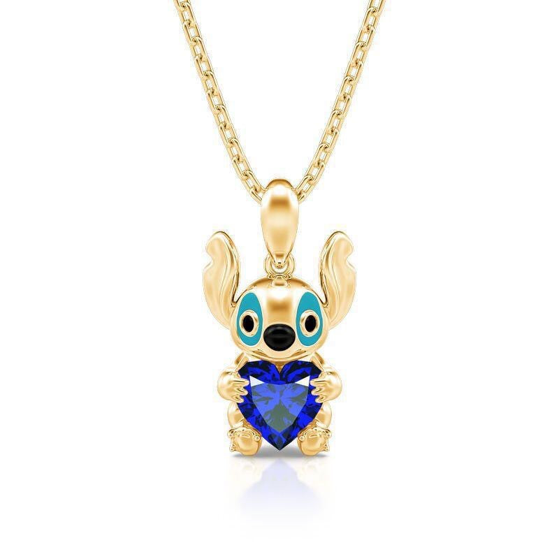 "Hug Me" Little Monster Heart-shaped Cut Diamond necklace Worry Stone