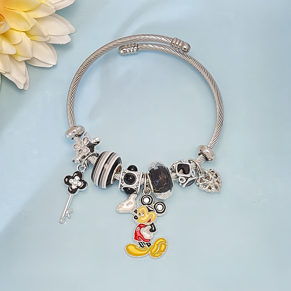 Mickey Mouse Themed Gold - Plated and Silver - Plated Charm Bracelet: A Timeless Disney Accessory