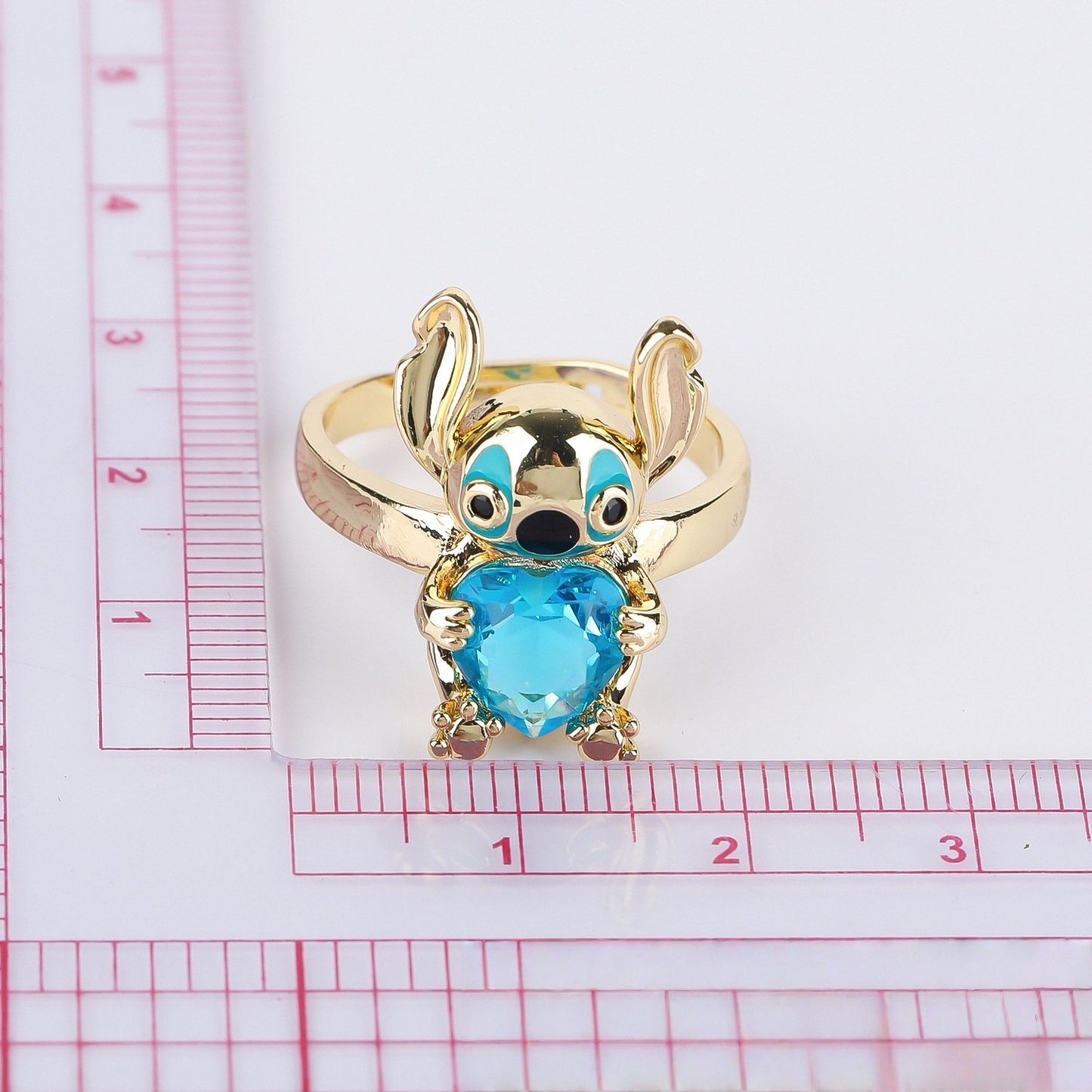 "Hug Me" Little Monster Heart-shaped Cut Diamond Ring Worry Stone