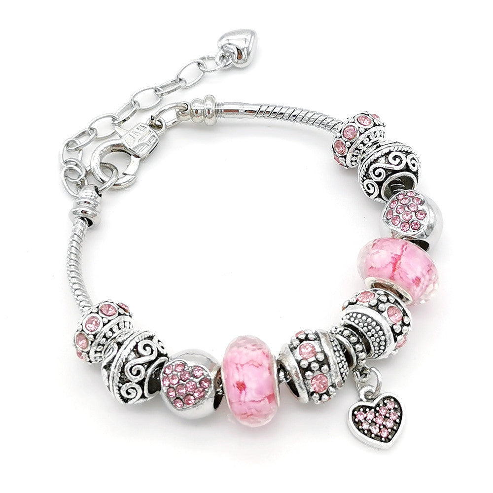 Love Heart Adjustable Bracelet-Silver/Gold/Rose Gold Plated Charm Chain Gift for Her