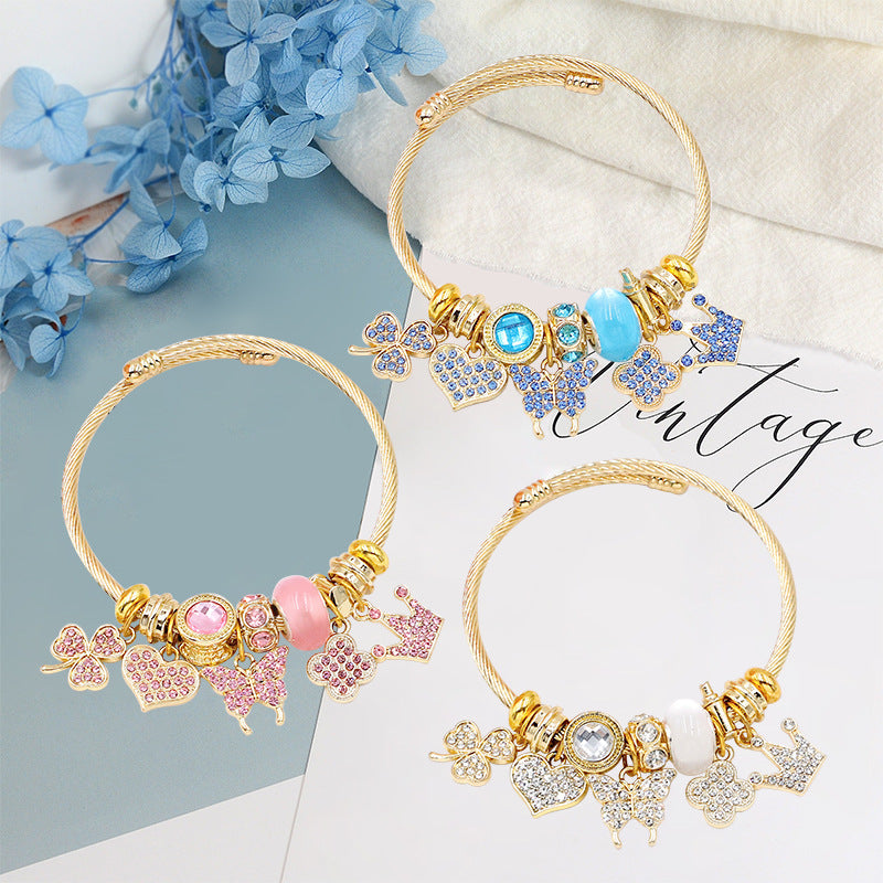 Lucky Leaf Clover Gold Plating Adjustable Bracelets