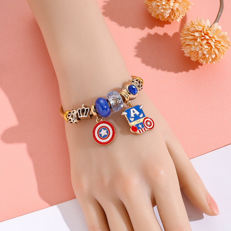 Captain America - Themed Charm Bracelet: Shield of Style