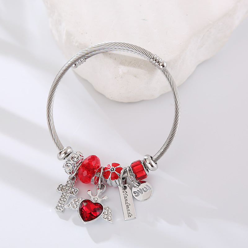 Religious Belief,Cross,Angel's Wing,Adjustable Titanium Alloy Handmade Bracelet Luxury Gift Exquisite Gift Handmade,Desigh-Charm,Waterproof,Non- 个SKI Tarish,Adjustable,Premium,Factory Price,Wholesale,Super Trendy Fashion Gifts Daily Dressing OOTD