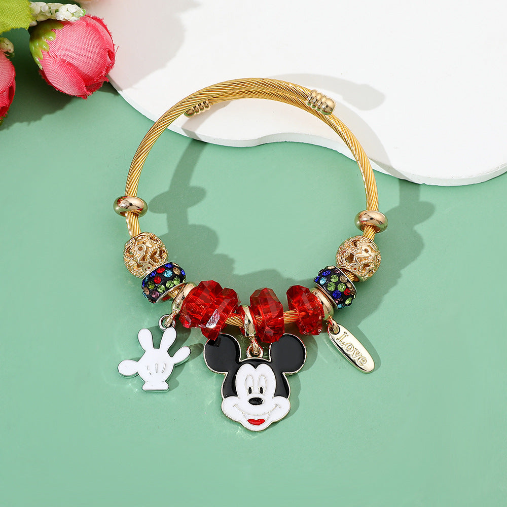 Mickey Mouse Themed Gold - Plated and Silver - Plated Charm Bracelet: A Timeless Disney Accessory