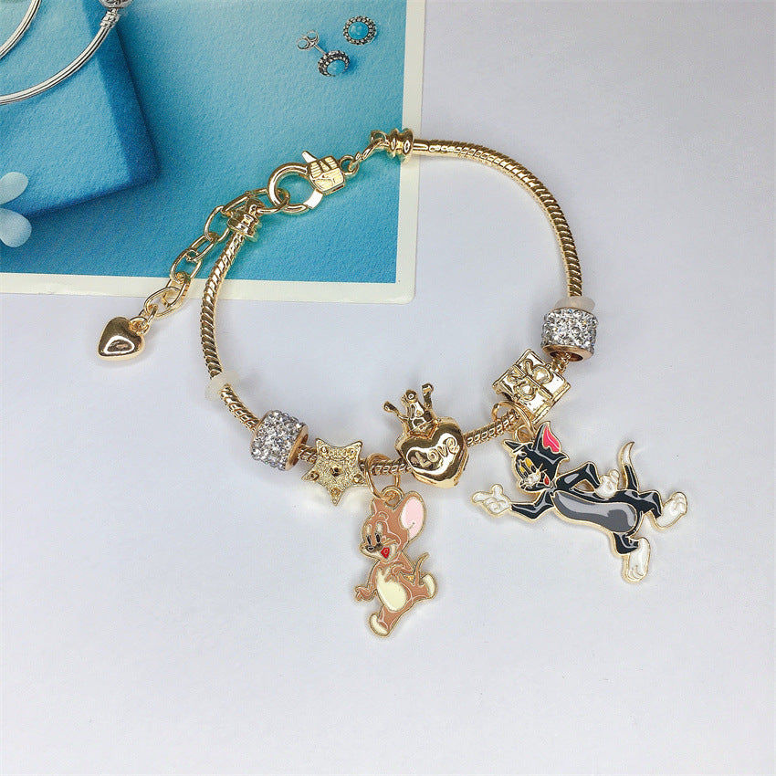 Tom and Jerry - Themed Charm Bracelet: A Timeless Duo on Your Wrist