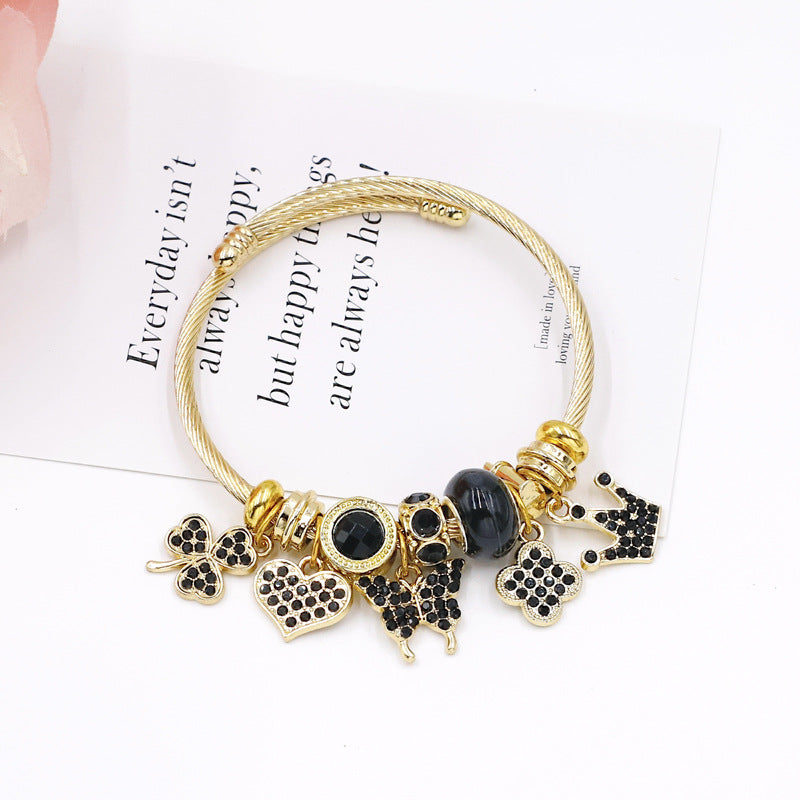 Lucky Leaf Clover Gold Plating Adjustable Bracelets