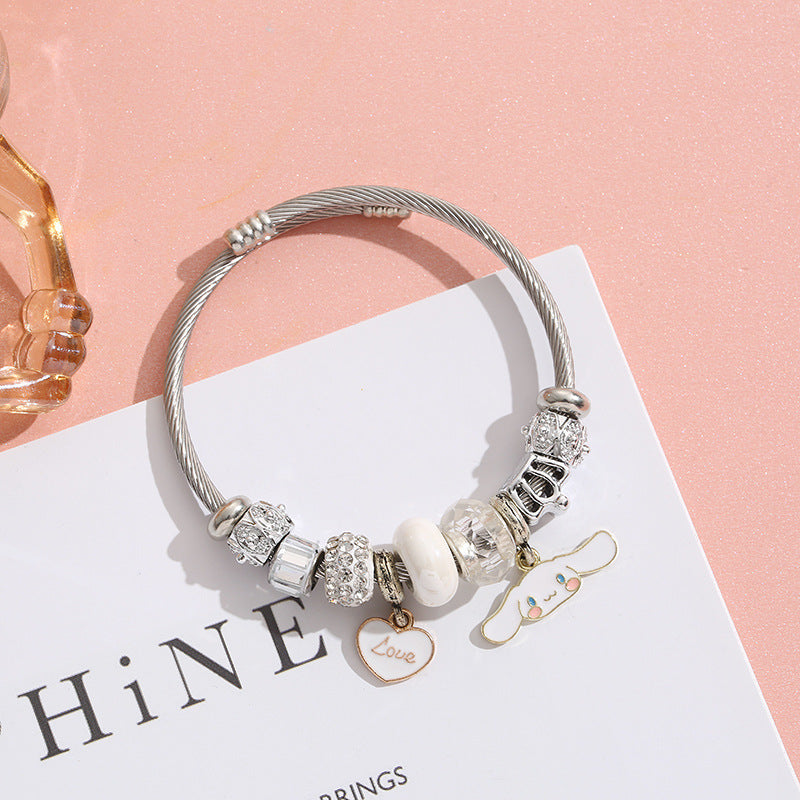 Cinnamoroll Silver-plated Adjustable Gold Plating Bracelets Worry Stone