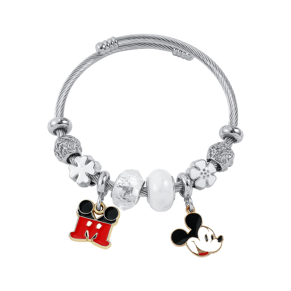 Mickey Mouse Themed Gold - Plated and Silver - Plated Charm Bracelet: A Timeless Disney Accessory
