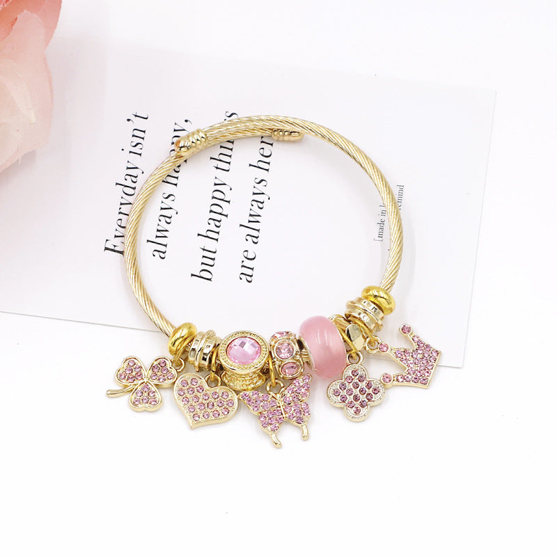 Lucky Leaf Clover Gold Plating Adjustable Bracelets
