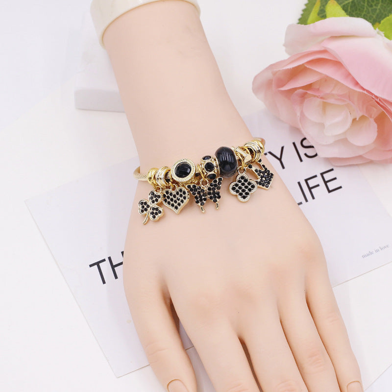 Lucky Leaf Clover Gold Plating Adjustable Bracelets