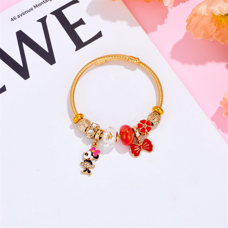 Minnie Mouse - Inspired Charm Bracelet: A Dash of Disney Glamour
