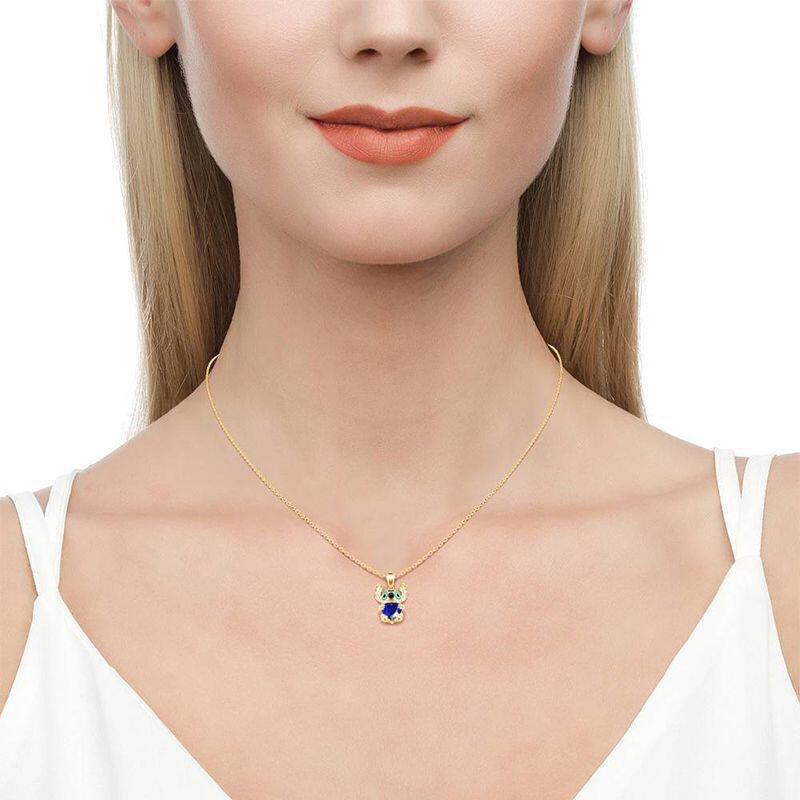 "Hug Me" Little Monster Heart-shaped Cut Diamond necklace Worry Stone