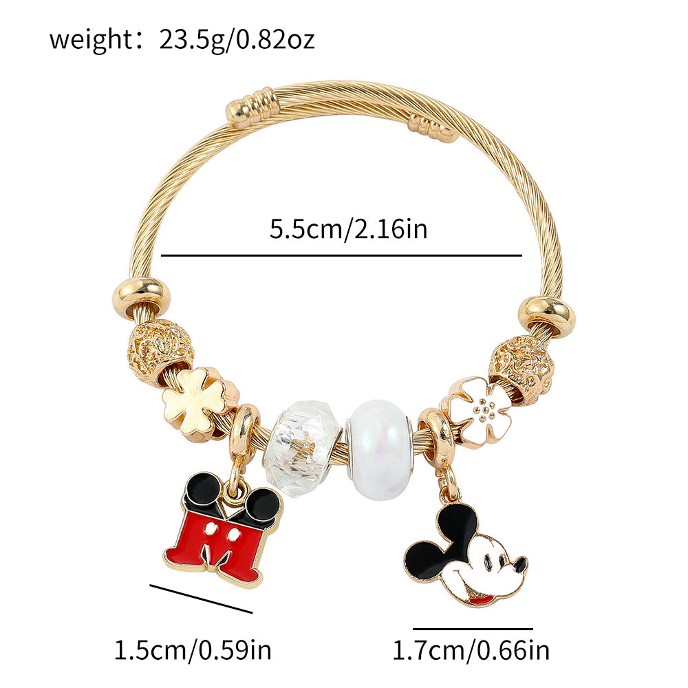 Mickey Mouse Themed Gold - Plated and Silver - Plated Charm Bracelet: A Timeless Disney Accessory