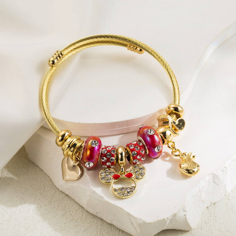 Minnie Mouse - Inspired Charm Bracelet: A Dash of Disney Glamour
