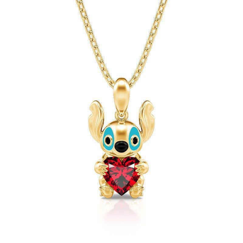 "Hug Me" Little Monster Heart-shaped Cut Diamond necklace Worry Stone