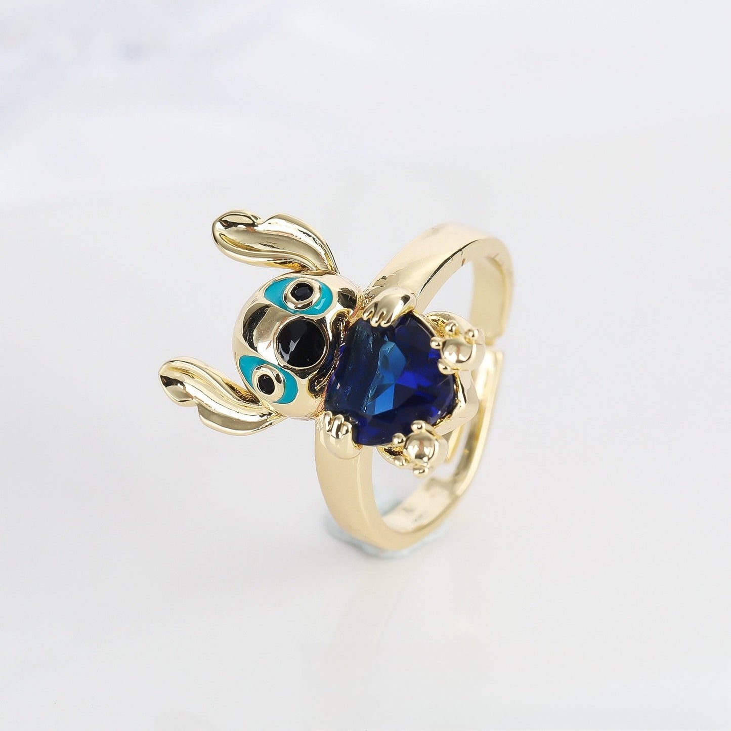 "Hug Me" Little Monster Heart-shaped Cut Diamond Ring Worry Stone