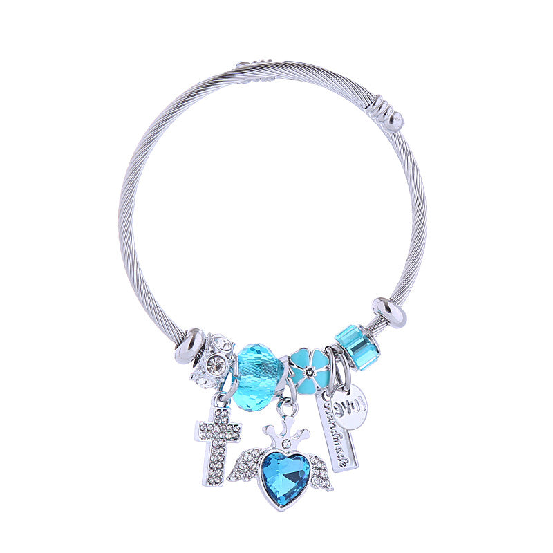 Religious Belief,Cross,Angel's Wing,Adjustable Titanium Alloy Handmade Bracelet Luxury Gift Exquisite Gift Handmade,Desigh-Charm,Waterproof,Non- 个SKI Tarish,Adjustable,Premium,Factory Price,Wholesale,Super Trendy Fashion Gifts Daily Dressing OOTD