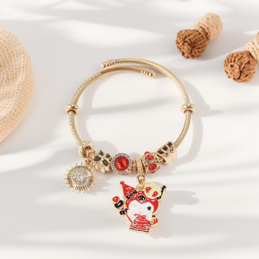 Sanrio Kuromi & Reindeer Charm silver/gold plated bracelets multi-style