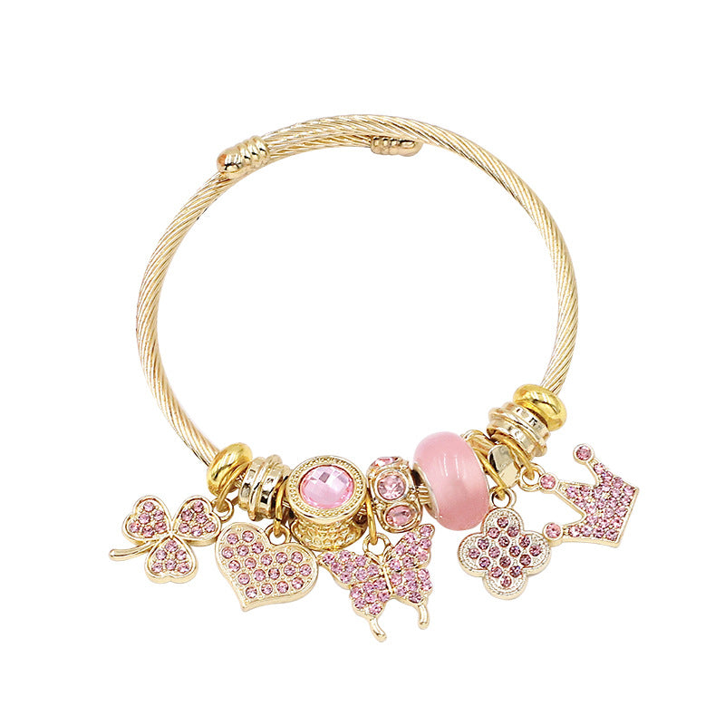 Lucky Leaf Clover Gold Plating Adjustable Bracelets