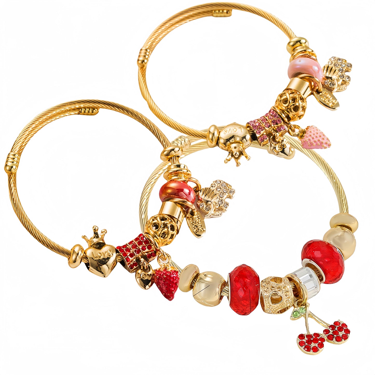 "Wanna take you one more bit sweety"Strawberry Cherry Bracelets