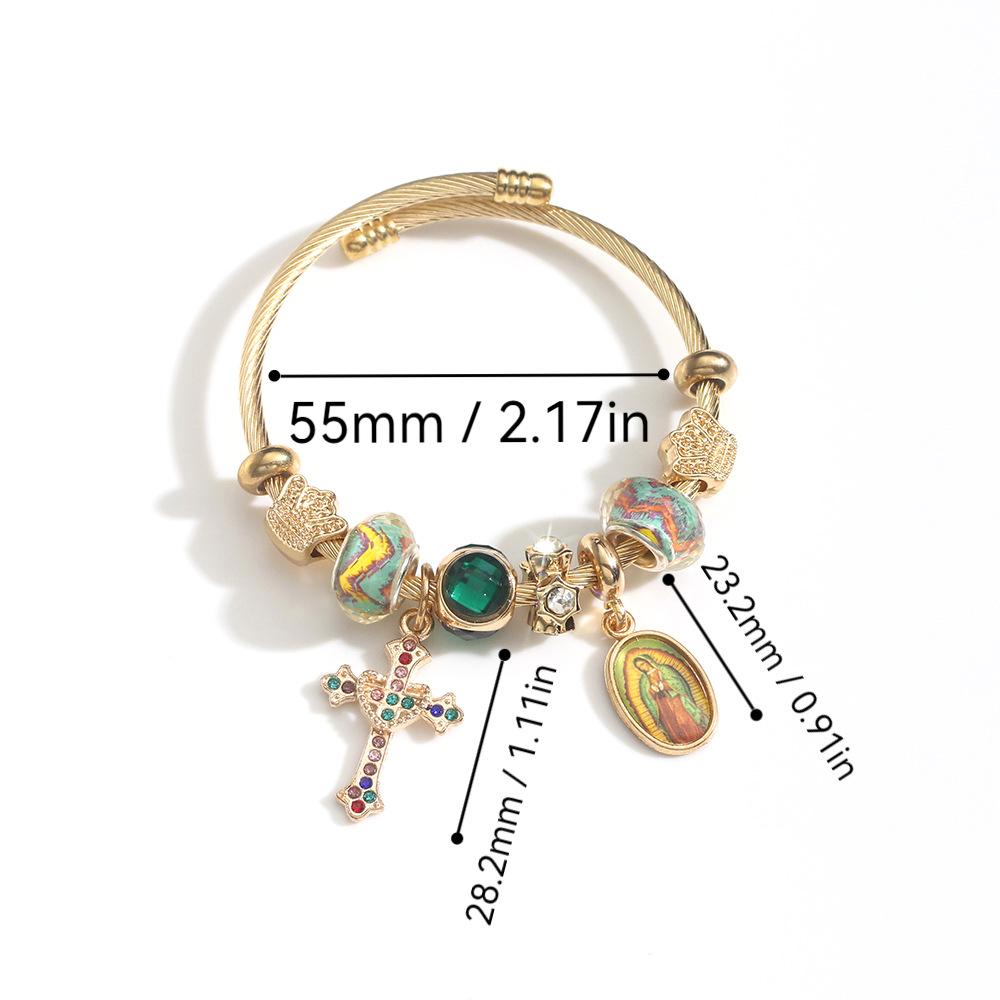 Religious Bracelets Devout Faith Christian Bible The Cross Jesus and Mary