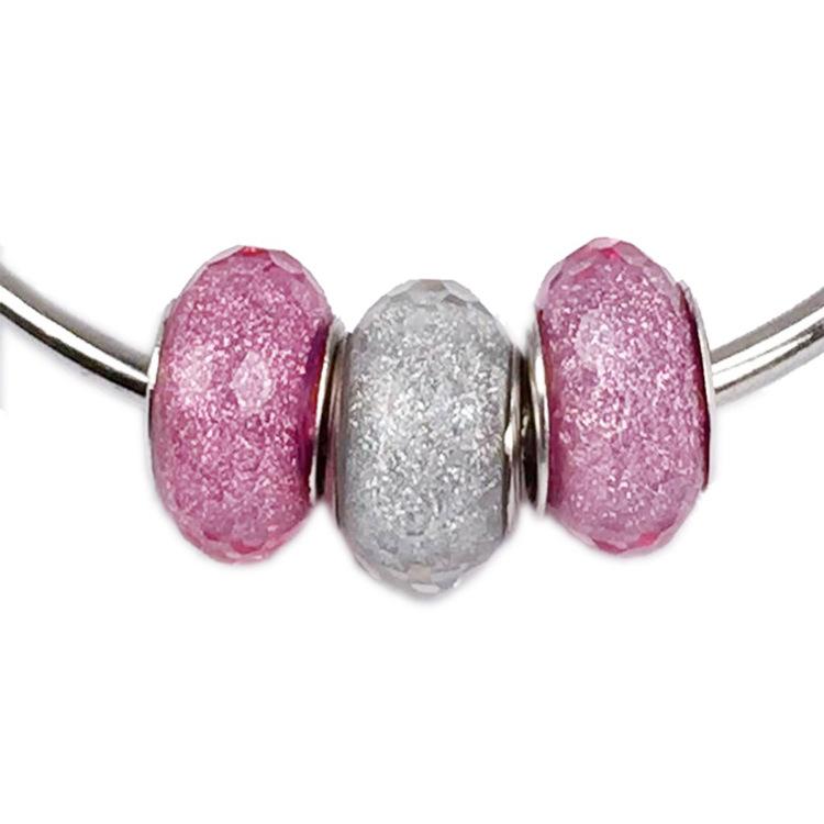 14mm Cut Sparkling Beads Surface Fine Sparkling Color Powder Large Hole Bead Bracelet Bead DIY Loose Bead Bead Accessories