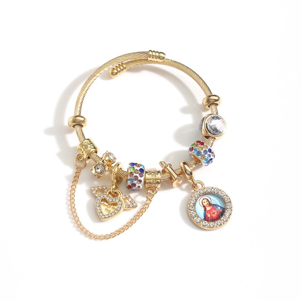 Religious Bracelets Devout Faith Christian Bible The Cross Jesus and Mary