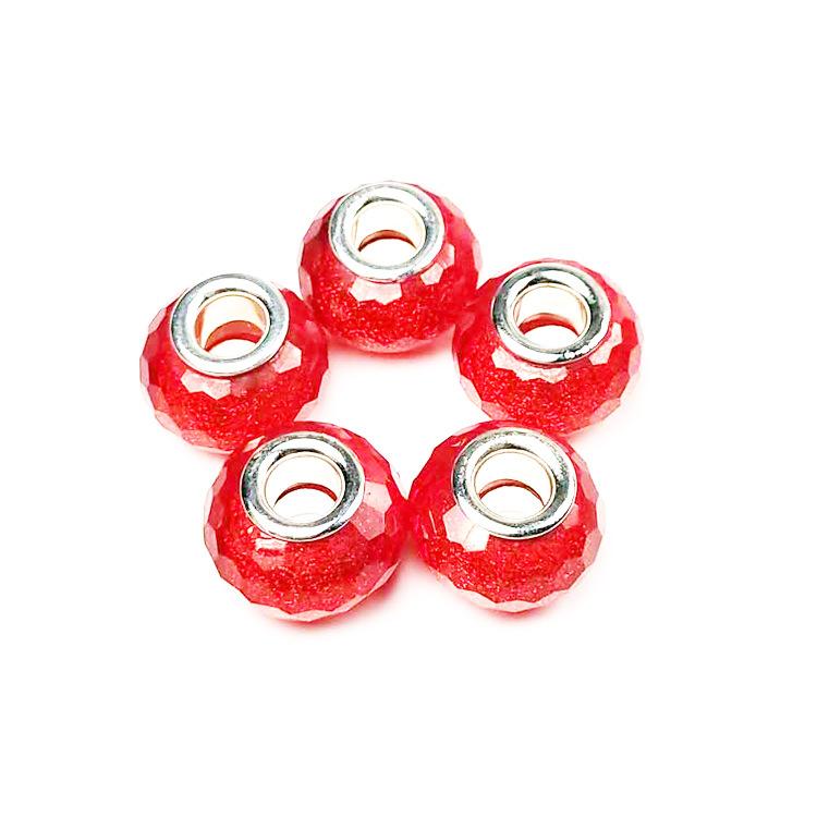 14mm Cut Sparkling Beads Surface Fine Sparkling Color Powder Large Hole Bead Bracelet Bead DIY Loose Bead Bead Accessories
