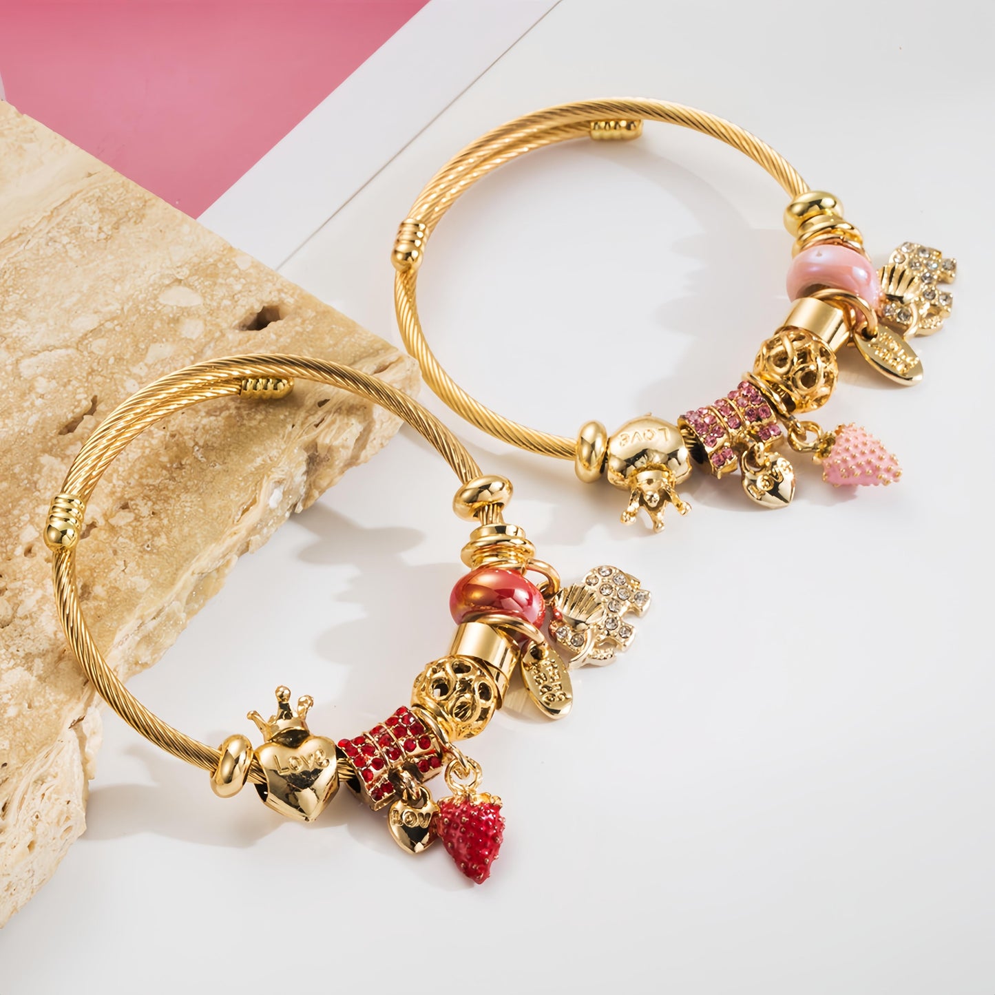 "Wanna take you one more bit sweety"Strawberry Cherry Bracelets