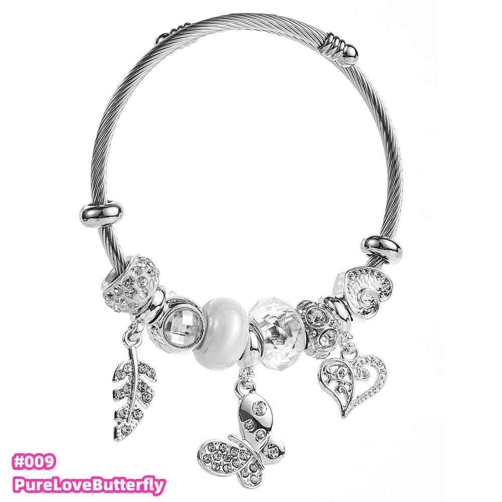 100 Styles Handmade Charm  Bracelet Titanium Alloy  waterproof and non tarnish 【BUY 2, 20%OFF；3，30%off 】【over 40$，freeshipping】