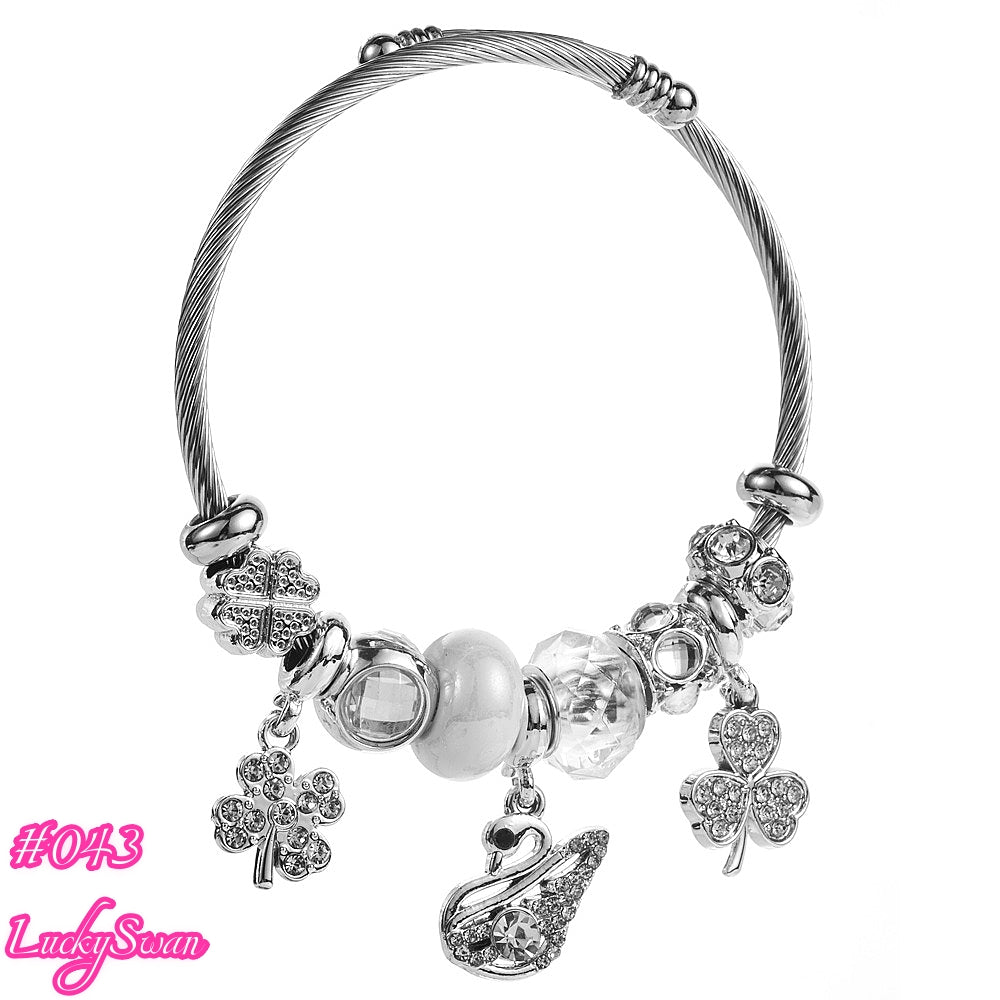 100 Styles Handmade Charm  Bracelet Titanium Alloy  waterproof and non tarnish 【BUY 2, 20%OFF；3，30%off 】【over 40$，freeshipping】