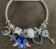 Disney Stitch Charm Bracelet – Cute Crystal Beaded Bracelet with Colorful Character Dangle Charms, 4 Unique Styles