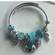 Disney Stitch Charm Bracelet – Cute Crystal Beaded Bracelet with Colorful Character Dangle Charms, 4 Unique Styles