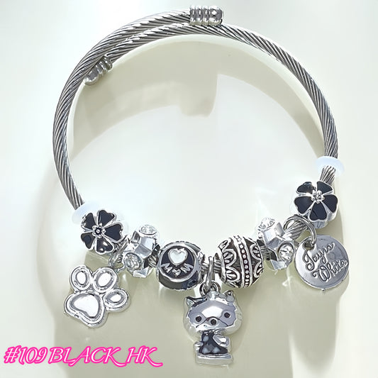 Silver-plated Hello Kitty Different Color Adjustable Gold Plating Bracelets Worry Stone