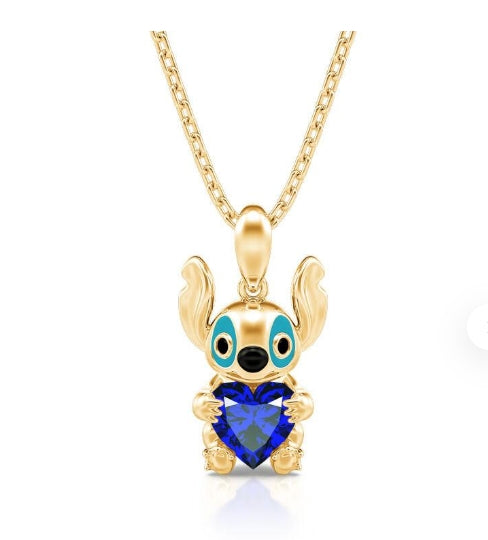 "Hug Me" Little Monster Heart-shaped Cut Diamond necklace Worry Stone