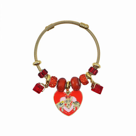 Powerpuff Girls - Themed Charm Rose Gold-plated Bracelet: Unleash Your Inner Heroine Intro
