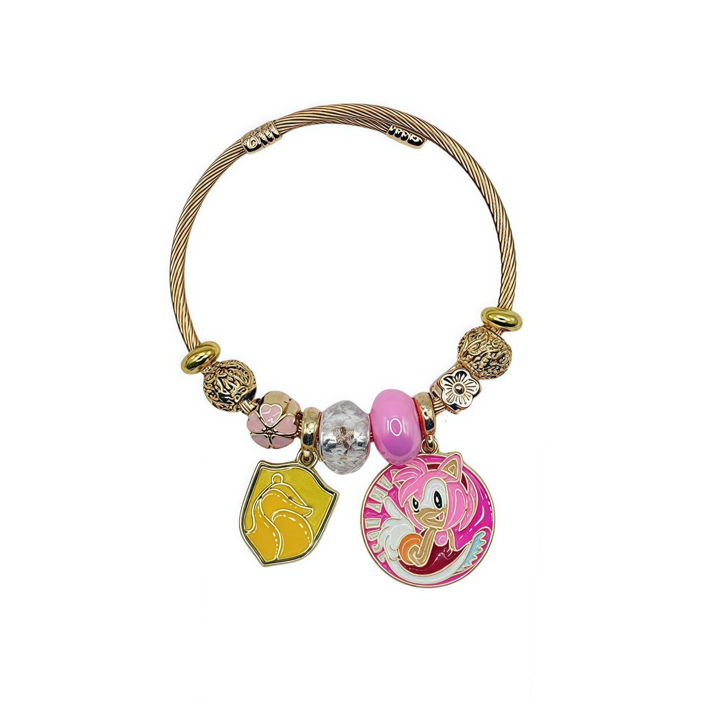 Sonic the Hedgehog - Themed Charm Gold Plated Bracelet: Speed and Style