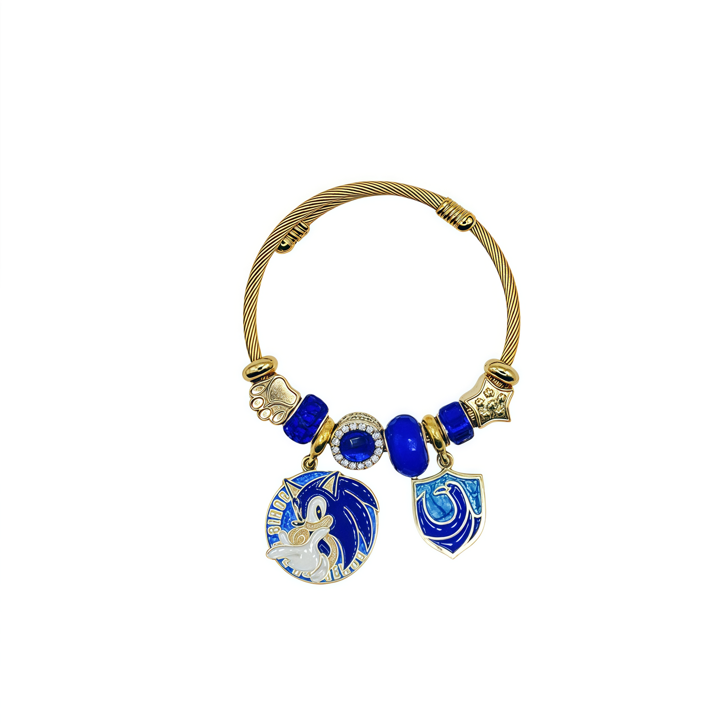 Sonic the Hedgehog - Themed Charm Gold Plated Bracelet: Speed and Style